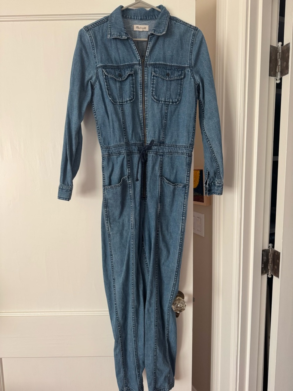Madewell Denim Zip-Front Jumpsuit in Medium Blue